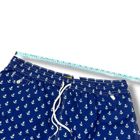 Polo Ralph Lauren Anchor Print Swim Trunks Sz 3XB Big Navy Blue Nautical Shorts - Picture 6 of 11